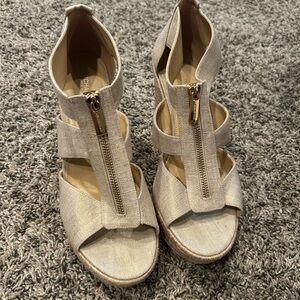 MICHAEL Michael Kors Cream/Gold shimmer Wedge Sandals